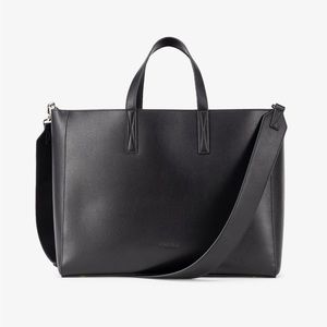 CALPAK haven laptop tote black faux leather NWOT